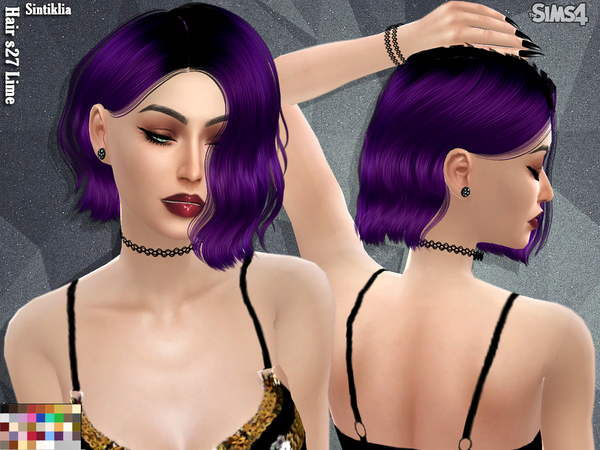 Sims 4 Hair s27 Lime by Sintiklia at TSR