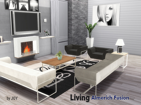 Sims 4 Living Almerich Fusion by Joy at TSR