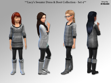 Lucy’s Sweater Dresses & Boots Set Four by ArtGeekAJ at TSR