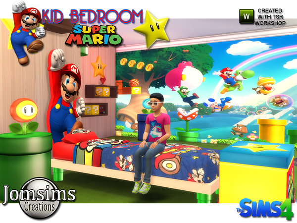 Sims 4 Super mario kids bedroom by jomsims at TSR