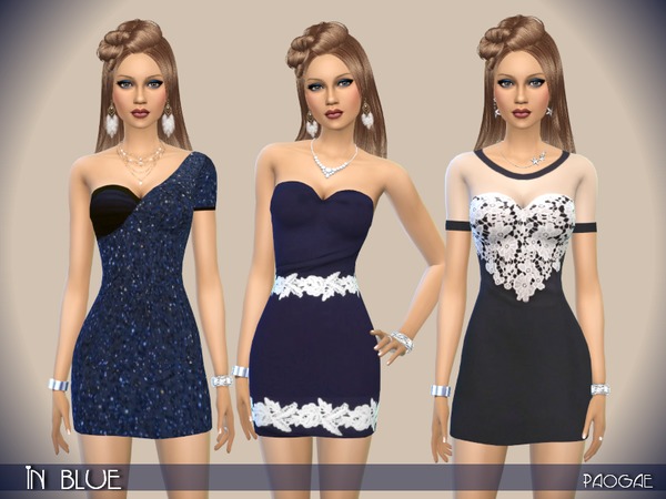 Sims 4 InBlue dress by Paogae at TSR