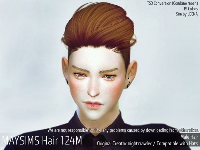 Sims 4 Hair 124 M (Nightcrawler) at May Sims
