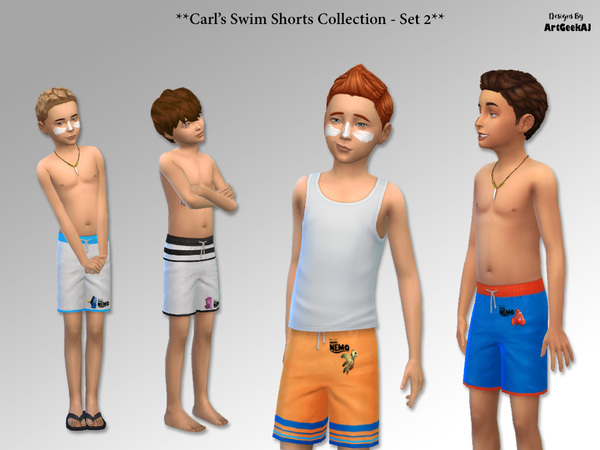 Sims 4 Carls Swim Shorts Set 1 by ArtGeekAJ at TSR
