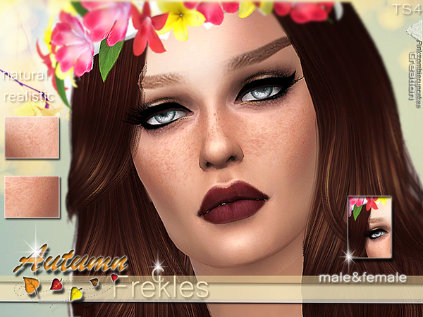 Sims 4 Autumn Freckles by Pinkzombiecupcakes at TSR