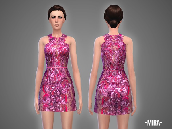 Sims 4 Mira dress by April at TSR