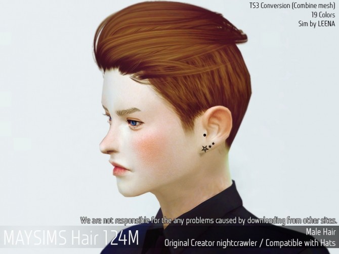 Sims 4 Hair 124 M (Nightcrawler) at May Sims