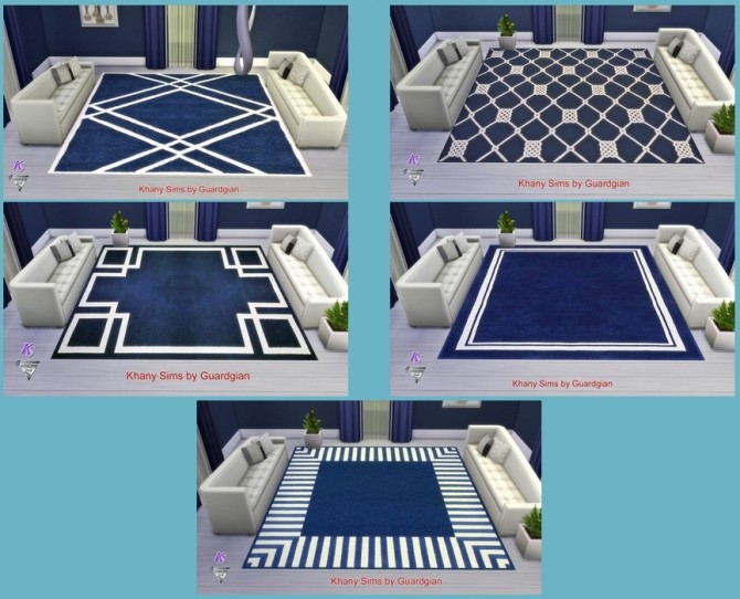 Sims 4 Navy Blue rugs by Guardgian at Khany Sims