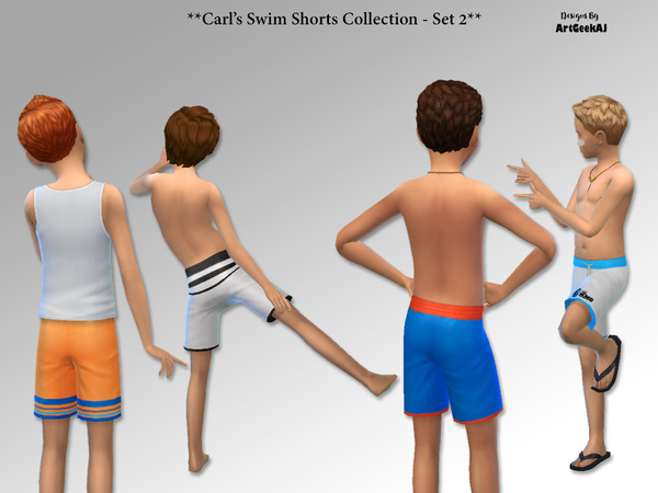 Sims 4 Carls Swim Shorts Set 1 by ArtGeekAJ at TSR
