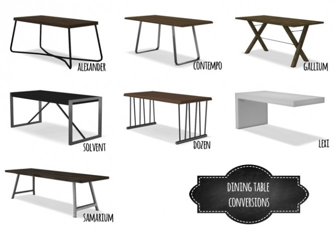Sims 4 DINING TABLE CONVERSIONS at MIO