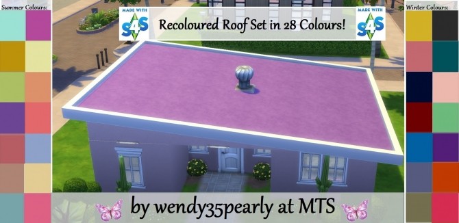 Sims 4 Roof Recolour SET 28 Colours by wendy35pearly at Mod The Sims