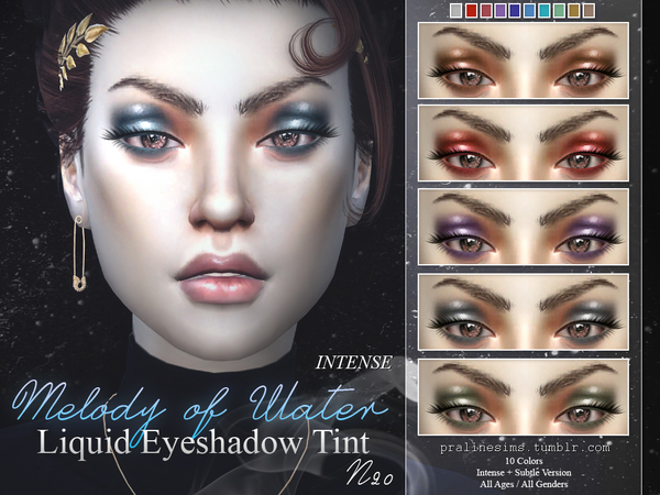 Sims 4 Melody of Water Liquid Eyeshadow Tint N20 by Pralinesims at TSR