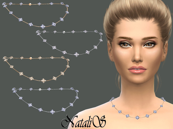 Sims 4 Multi crystals necklace by NataliS at TSR