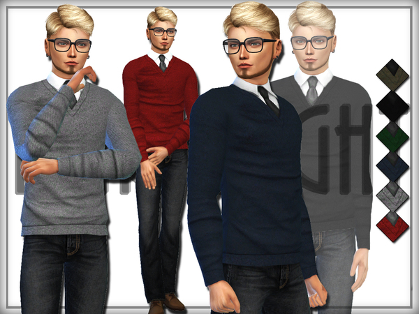 Sims 4 Shirt & Sweater by DarkNighTt at TSR