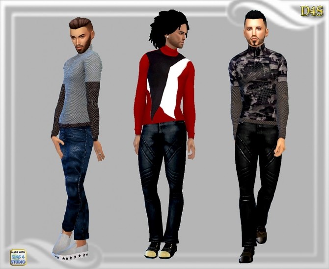 Sims 4 Tneck top for males at Dreaming 4 Sims