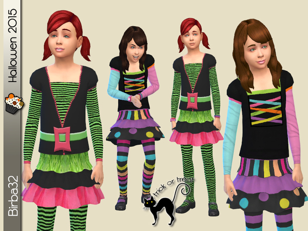 Sims 4 Halloween kids costumes by Birba32 at TSR
