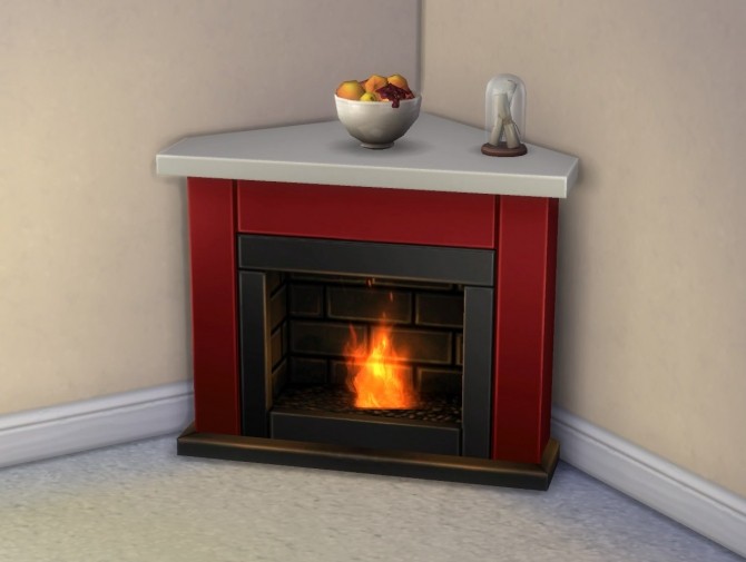Sims 4 Diagonal Heat Seeker Fireplace + Mesh Override by plasticbox at Mod The Sims