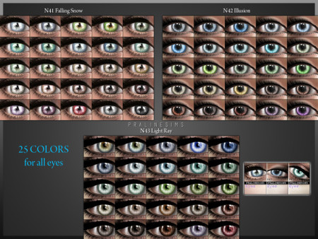 Crystal Eyes Minipack 3.0 25 Colors by Pralinesims at TSR » Sims 4 Updates
