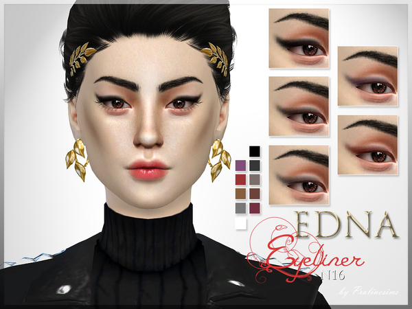 Sims 4 Edna Eyeliner N16 by Pralinesims at TSR