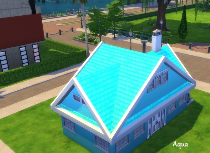 Sims 4 Roof Tiles in 6 Bright Colours by wendy35pearly at Mod The Sims