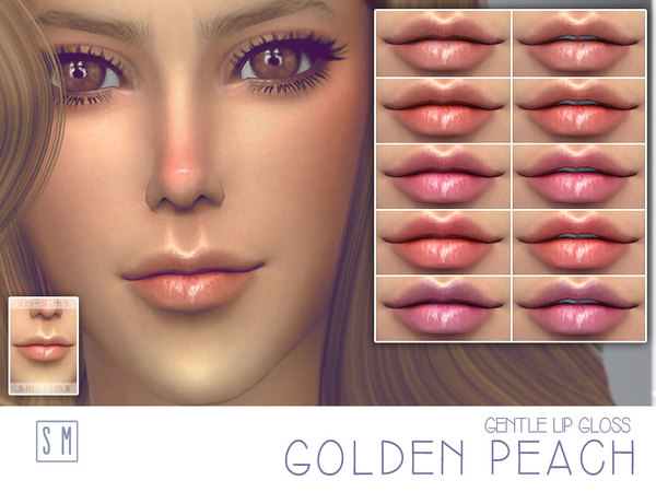 Sims 4 Golden Peach Gentle Lip Gloss by Screaming Mustard at TSR