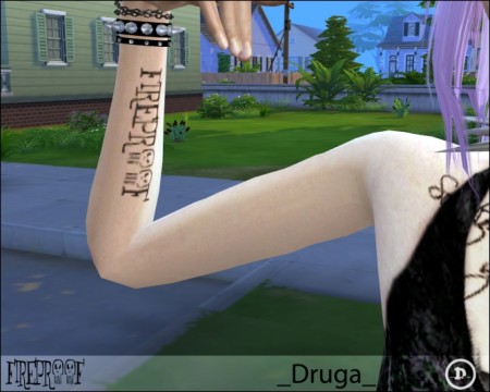 Fireproof inner forearm tattoo by Druga at Mod The Sims