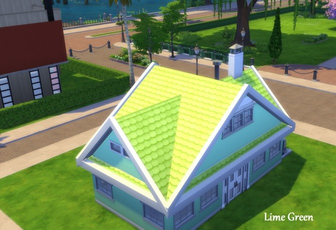 Sims 4 Roof Tiles in 6 Bright Colours by wendy35pearly at Mod The Sims