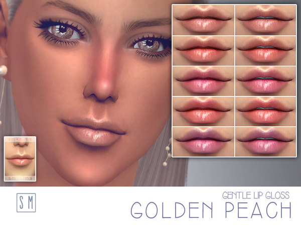 Sims 4 Golden Peach Gentle Lip Gloss by Screaming Mustard at TSR