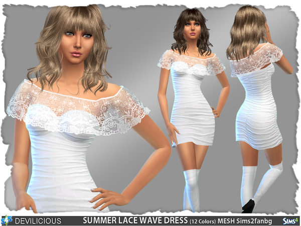 Sims 4 Summer Wave Dress Set by Devilicious at TSR
