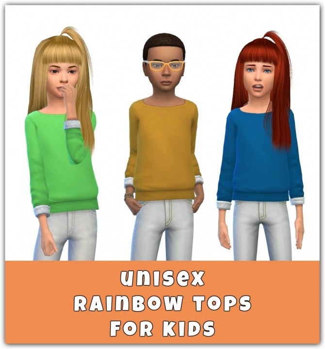 Sims 4 Rainbow Tops For Kids at Maimouth Sims4