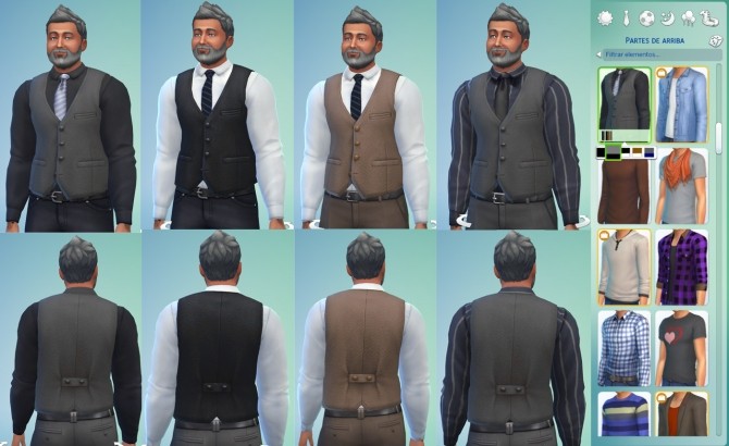 Sims 4 Vest with a shirt and tie outfit by metalfenix at Mod The Sims