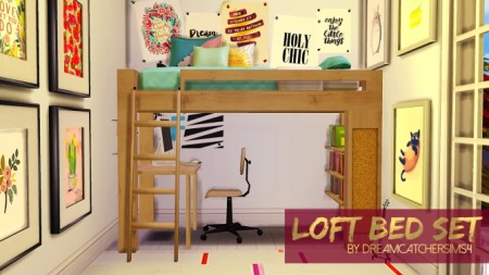 Loft Bed Set at DreamCatcherSims4