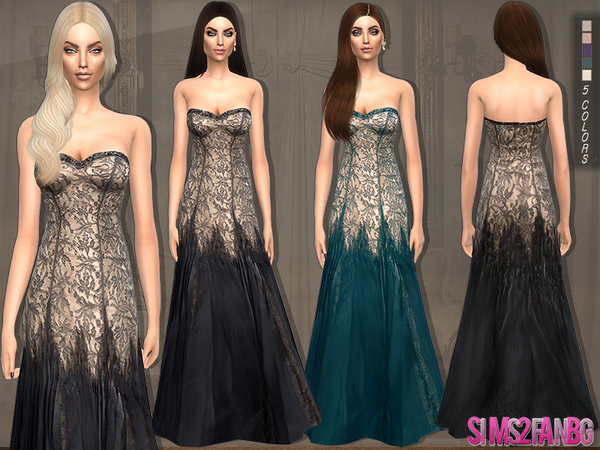 Sims 4 100 Golden Gown by sims2fanbg at TSR
