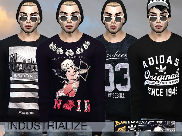 Sims 4 Industrialize 3 Pack Sweatshirts by Pinkzombiecupcakes at TSR