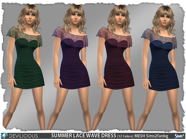 Sims 4 Summer Wave Dress Set by Devilicious at TSR