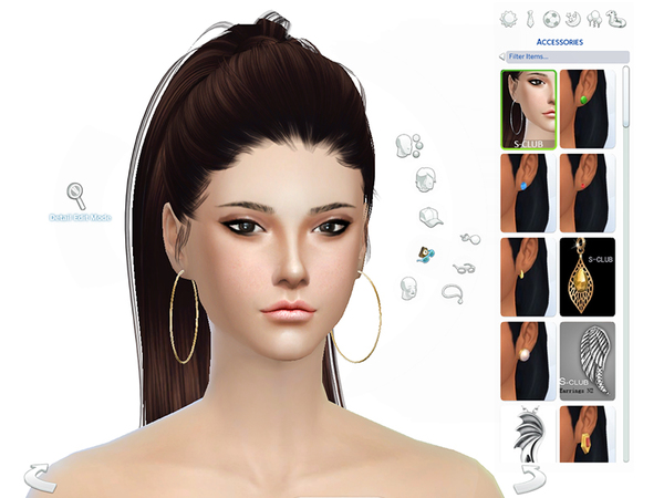 Sims 4 Earrings N3 by S Club MK at TSR