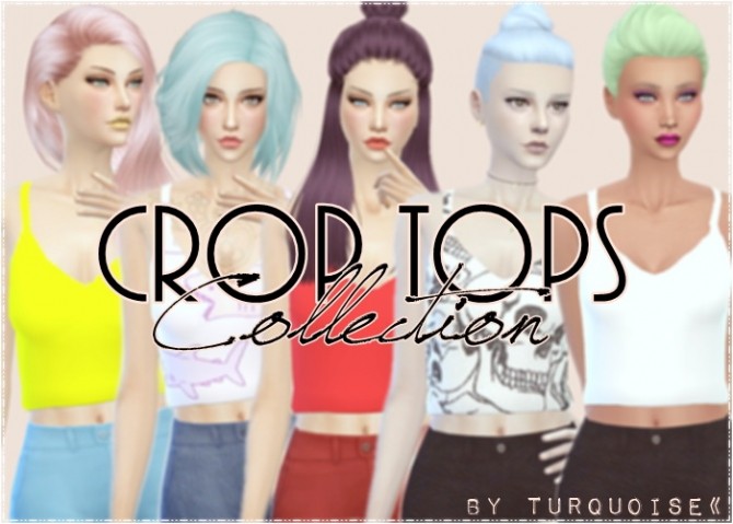 Sims 4 Crop Tops Collection by Turquoise at Sims Fans