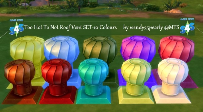 Sims 4 Too Hot to Not Roof Vent in 10 colours by wendy35pearly at Mod The Sims