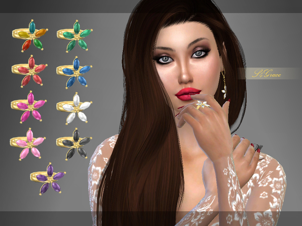 Sims 4 Flower Ring by S4Grace at TSR