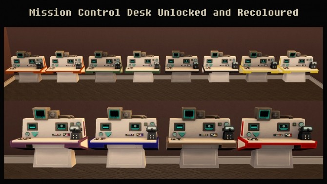 Sims 4 Mission Control Desk Unlocked and Recoloured by Simmiller at Mod The Sims