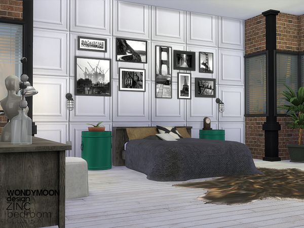 Sims 4 Zinc Bedroom by wondymoon at TSR