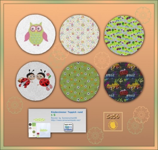 Round rugs for kids by dorosimfan1 at Sims Marktplatz » Sims 4 Updates