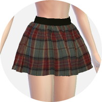 Pattern flare mini skirt v2 checked at Marigold » Sims 4 Updates