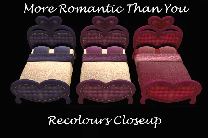 Sims 4 More Romantic than You Double Bed Recolours by Simmiller at Mod The Sims