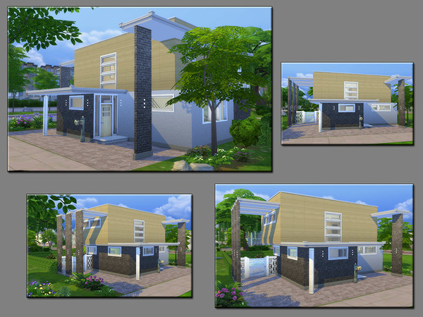 Sims 4 Modern Combination house by matomibotaki at TSR