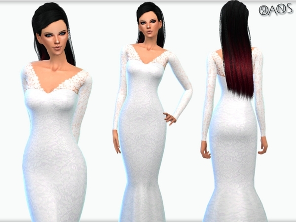 Sims 4 Wedding Dress by OranosTR at TSR