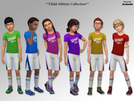 Child Athletic School Sports Team T-Shirt, Shorts & Sock Set by ArtGeekAJ at TSR