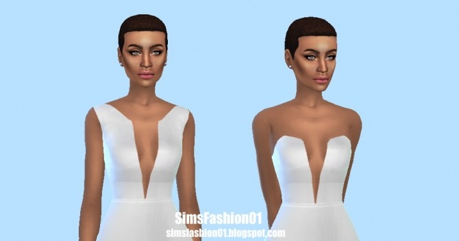 Sims 4 Elegant White Dress at Sims Fashion01