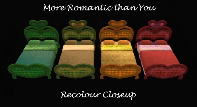 Sims 4 More Romantic than You Double Bed Recolours by Simmiller at Mod The Sims