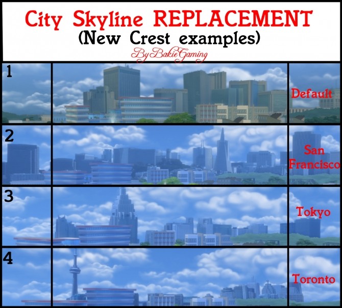 Sims 4 City Skyline Replacements Pack 3 by Bakie at Mod The Sims