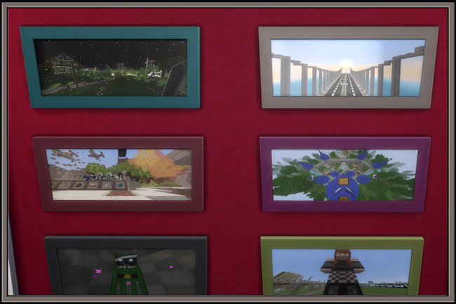 Sims 4 Minecraft forever paintings by MadameChaos at Blacky’s Sims Zoo